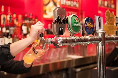 Beer taps at the Asian Beer Cafe bar