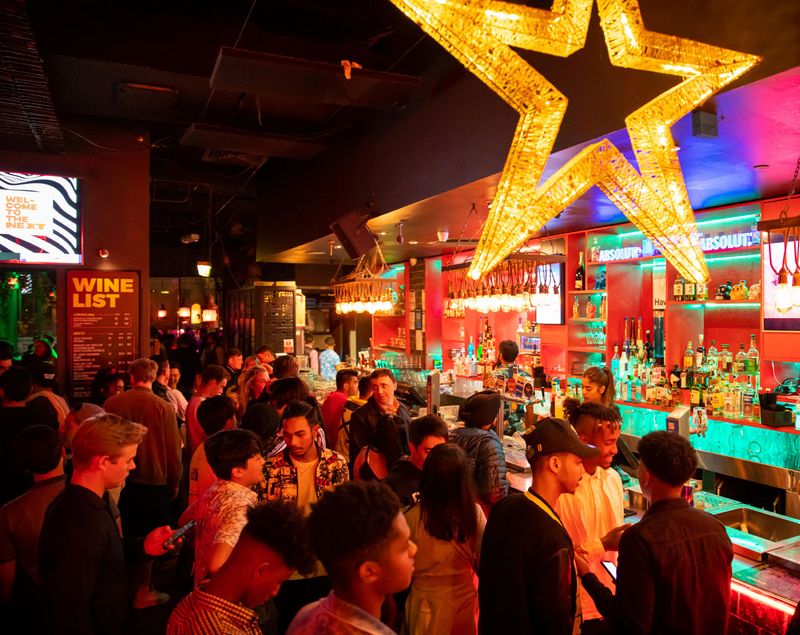 A busy night under the gold star at the Asian Beer Cafe bar