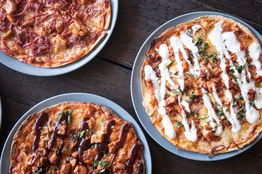 Pizzas on the table