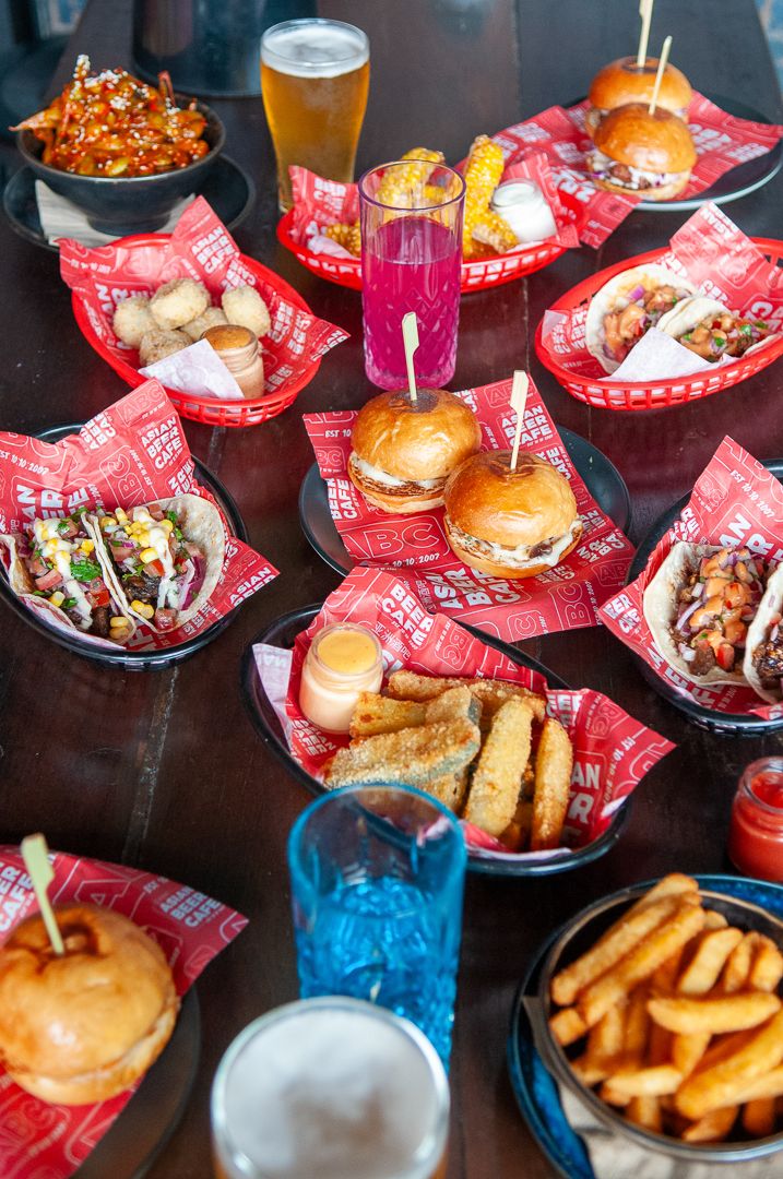A table of share plates