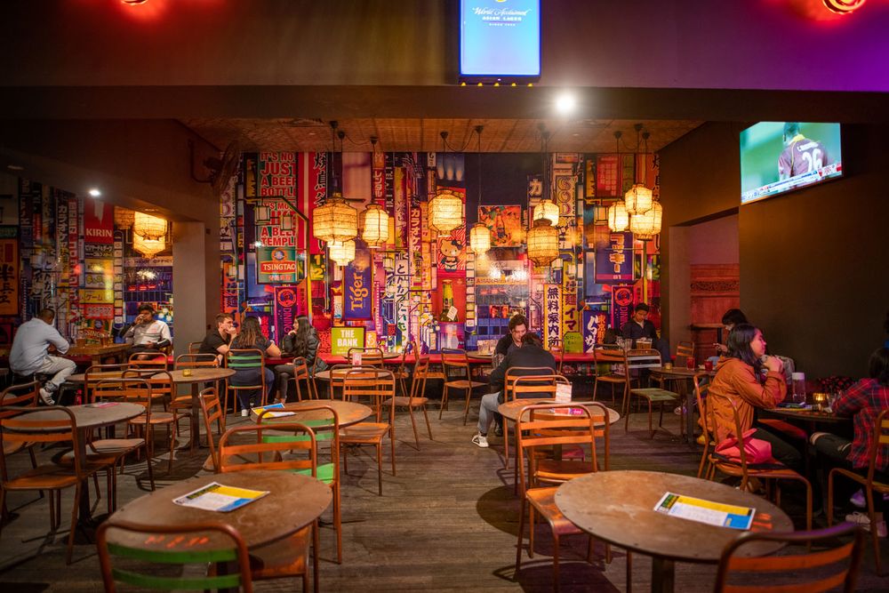 The dining room and bar